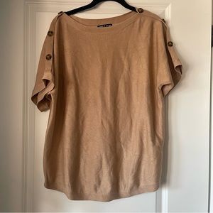 cable & gauge knit top with buttons size L